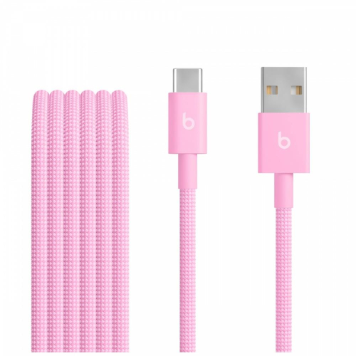 Przewód pleciony Beats USB-A na USB-C (1,5 m) - turboróżowy