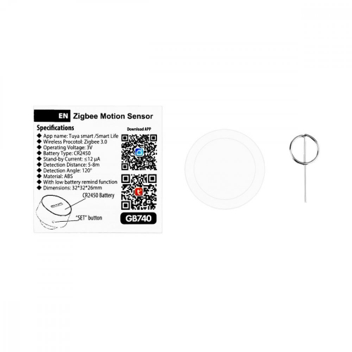 Czujnik ruchu Zigbee Tuya GB740-25490642