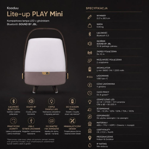 Lampa przenośna z głośnikiem Lite-Up Play Mini zielona-25491884
