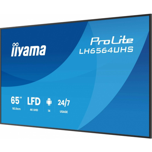 Monitor profesjonalny 65 cali LH6566UHSB-B1AG 4K, VA, A14, 800cd, 5000:1, 6,5ms, 2xHDMI, USB-C, RJ45, 2xUSB, 2x10W, W