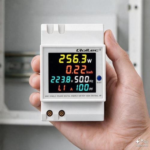 Jednofazowy miernik zużycia energii na szynę DIN | 230V | 100A | 3P-25494796