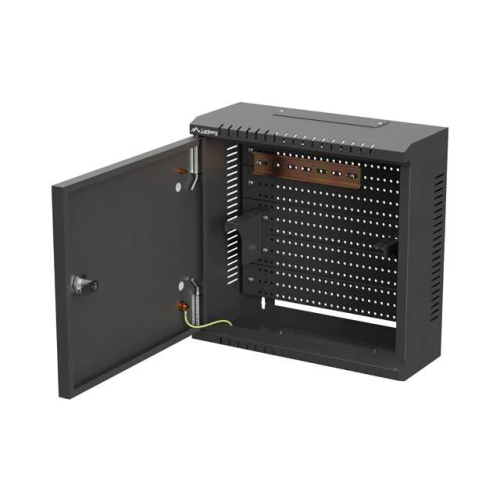 Szafa instalacyjna TPR 10 cali z płytą MESH 340x340x140mm czarna (złożona)-25497141