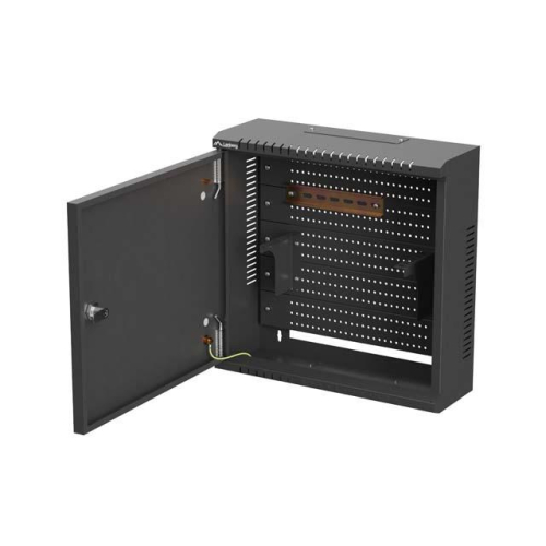 Szafa instalacyjna TPR 10 cali z płytą MESH 400x400x140mm czarna (złożona)-25497165