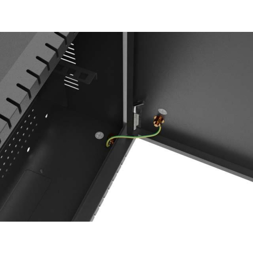 Szafa instalacyjna TPR 10 i 19 cali z płytą MESH 560x420x180 czarna (złożona)-25497187