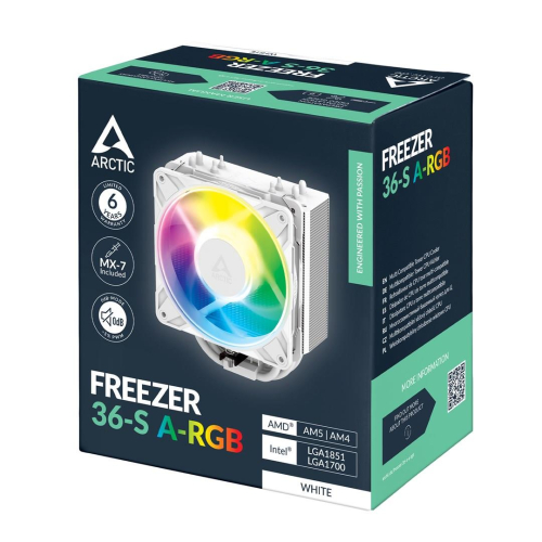 ARCTIC Freezer 36-S A-RGB Procesor Chłodnica powietrza 12 cm Biały 1 szt.-25575318