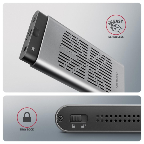Axagon EEM2-20GD stacja dokująca do dysków twardych USB 3.2 Gen 2 (3.1 Gen 2) Type-C Czarny, Szary-25577087