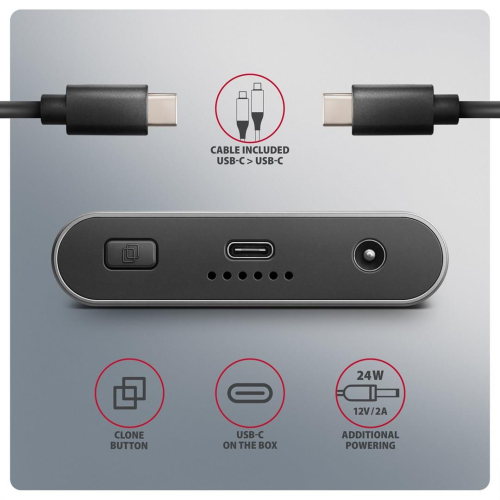 Axagon EEM2-20GD stacja dokująca do dysków twardych USB 3.2 Gen 2 (3.1 Gen 2) Type-C Czarny, Szary-25577088