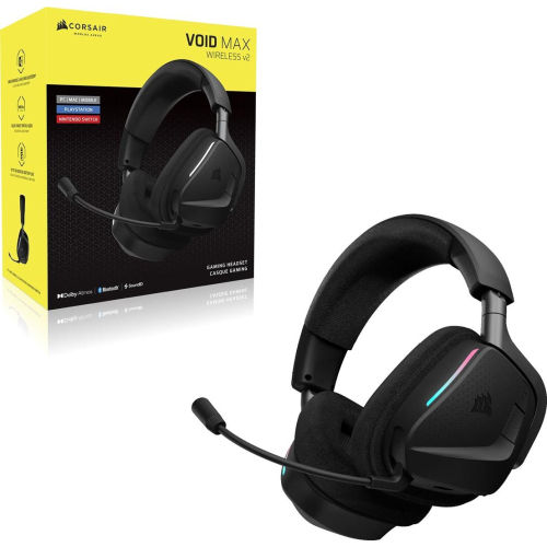 Corsair VOID v2 MAX WIRELESS Zestaw słuchawkowy Bezprzewodowy Opaska na głowę Gaming Bluetooth Czarny-25579189