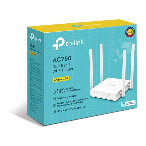 TP-Link ARCHER C24 router bezprzewodowy Fast Ethernet Dual-band (2.4 GHz/5 GHz) Biały-25582160
