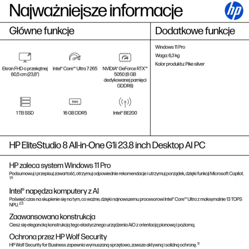 HP Elite Studio 8 AiO G1i Ultra 7 265 23.8