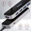 Axagon HMC-6H4A stacja dokująca Przewodowa USB 3.2 Gen 1 (3.1 Gen 1) Type-C Czarny, Szary-25601876