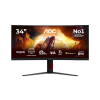 AOC G4 CU34G4ZCA monitor komputerowy 86,4 cm (34") 3440 x 1440 px Wide Quad HD Czarny, Czerwony