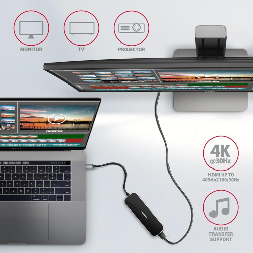 Axagon HMC-6H4A stacja dokująca Przewodowa USB 3.2 Gen 1 (3.1 Gen 1) Type-C Czarny, Szary-25601877