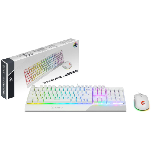 MSI S11-04DE305-CLA klawiatura Dołączona myszka Gaming USB QWERTZ Niemiecki Biały-25602127