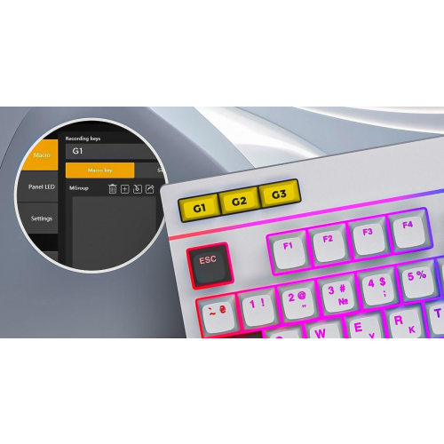 HATOR Icefall klawiatura Gaming USB QWERTY US English Biały-25602202