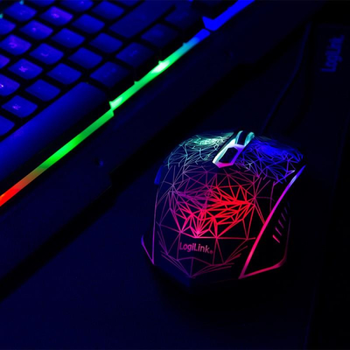 LogiLink ID0185 klawiatura Dołączona myszka Gaming USB QWERTY Angielski Czarny-25602372