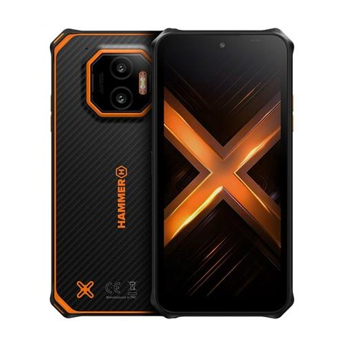 Smartfon Energia młota X2, 6.1 cali, pomarańczowy, system ochrony IPS, 1560x720 px, Mediatek, RAM 6GB, 128GB, dual SIM, 4G, aparat 50 MP, Android