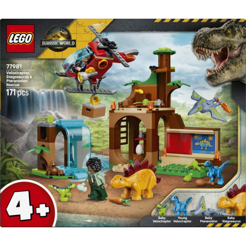 Klocki Jurassic World 77981 Welociraptor, stegozaur i pteranodon - Centrum ratunkowe-25626098