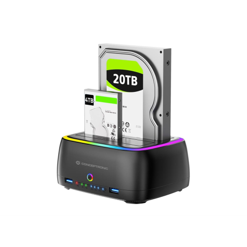 Conceptronic DONN36B stacja dokująca do dysków twardych USB 3.2 Gen 1 (3.1 Gen 1) Type-C Czarny-25646143