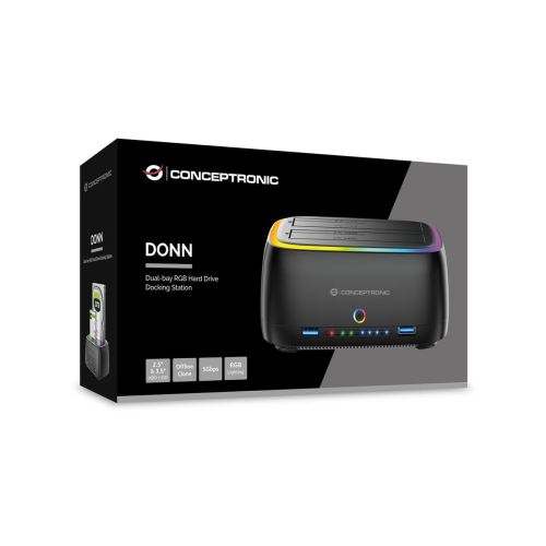 Conceptronic DONN36B stacja dokująca do dysków twardych USB 3.2 Gen 1 (3.1 Gen 1) Type-C Czarny-25646144