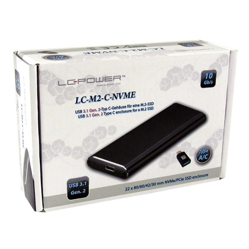 LC-Power LC-M2-C-NVME obudowa do dysków twardych Obudowa SSD Czarny M.2-25646201