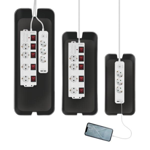 LogiLink KAB0077 organizator na kable Uniwersalne Skrzynka kablowa Czarny 3 szt.-25646228