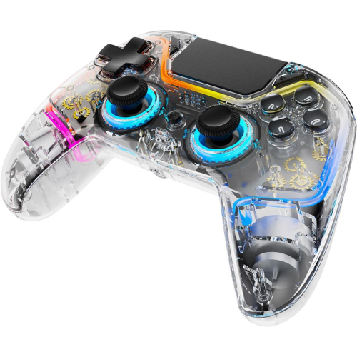 Deltaco Gaming GAM-169-T kontroler gier Przezroczysty Bluetooth/USB Gamepad Android, Nintendo Switch, PC, PlayStation 4,