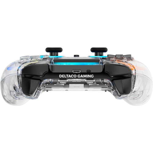 Deltaco Gaming GAM-169-T kontroler gier Przezroczysty Bluetooth/USB Gamepad Android, Nintendo Switch, PC, PlayStation 4,