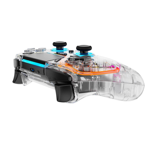 Deltaco Gaming GAM-169-T kontroler gier Przezroczysty Bluetooth/USB Gamepad Android, Nintendo Switch, PC, PlayStation 4,