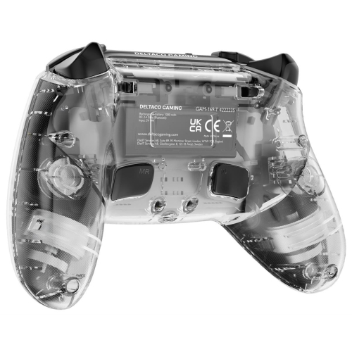 Deltaco Gaming GAM-169-T kontroler gier Przezroczysty Bluetooth/USB Gamepad Android, Nintendo Switch, PC, PlayStation 4,