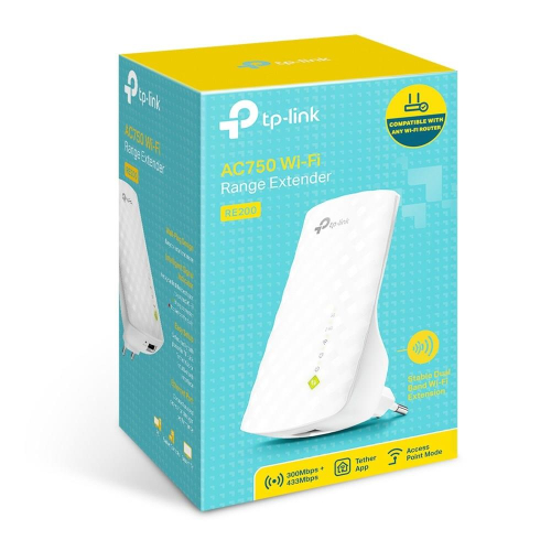 TP-Link RE200 przedłużacz sieciowy Wzmacniacz sieciowy Biały 10, 100 Mbit/s-25652549