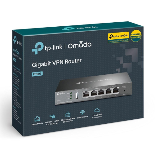 TP-Link Omada ER605 ruter Gigabit Ethernet Czarny-25652606