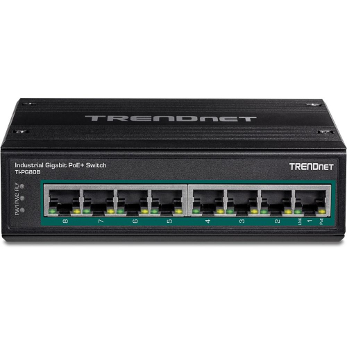 TRENDnet Industrial Switch 8-Port Gbit PoE+ 24-56V DIN-Rail-25653419