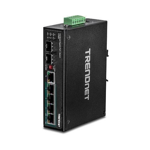 Przełącznik przemysłowy TRENDnet 6 portów Gbit PoE+ Metal