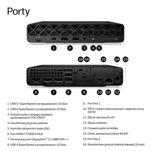 HP EliteDesk 8 Mini G2i AI Ultra 5 322 16GB DDR5 5600 SSD512 Intel Graphics W11Pro 3Y OnSite-25656536
