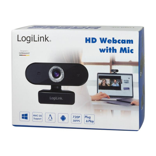 LogiLink UA0368 kamera internetowa 1280 x 720 px USB 2.0 Czarny-25657078