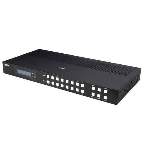 Lindy 38435 przełącznik macierzy Przełącznik matrycowy AV Wbudowany wyświetlacz