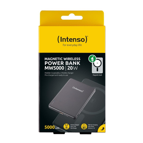 Intenso MW5000 Litowo-polimerowy (LiPo) 5000 mAh Bezprzewodowe ładowanie Szary-25657766