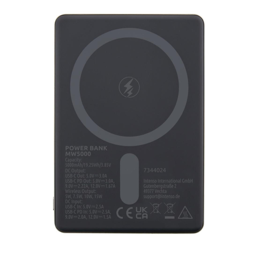 Intenso MW5000 Litowo-polimerowy (LiPo) 5000 mAh Bezprzewodowe ładowanie Szary-25657773