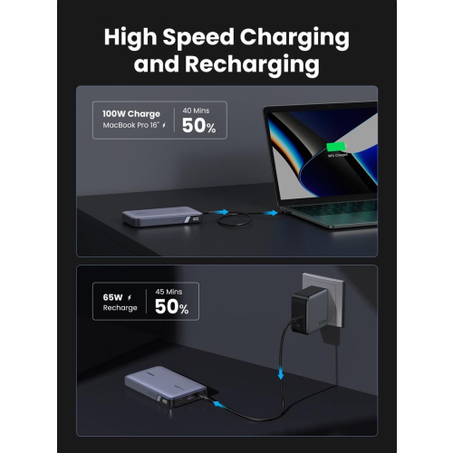 Ugreen 25188 bank mocy 20000 mAh Szary-25657791