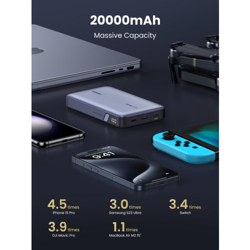 Ugreen 25188 bank mocy 20000 mAh Szary-25657793