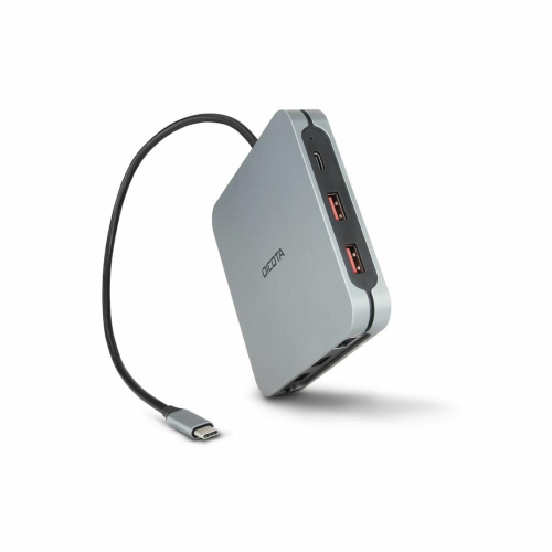 DICOTA D32057 huby i koncentratory USB Type-C 10000 Mbit/s Srebrny-25660487