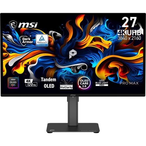 MSI Pro MAX 271UPX12G monitor komputerowy 67,3 cm (26.5") 3840 x 2160 px UltraWide Full HD QD-OLED Czarny