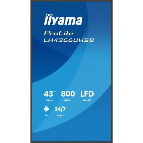 iiyama LH4366UHSB-B1AG signage display Płaski panel Digital Signage 109,2 cm (43
