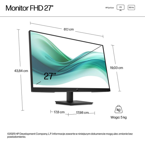 MONITOR HP LED 27” S3 Pro 327pf 100Hz (B0CG3UT)-25664213