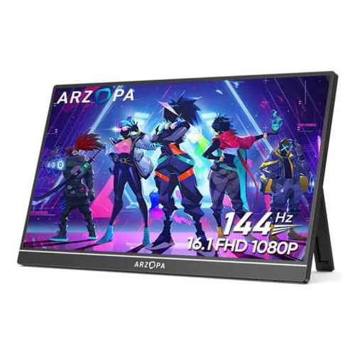 Arzopa Z1FC monitor komputerowy 40,9 cm (16.1") 1920 x 1080 px Full HD LCD Czarny