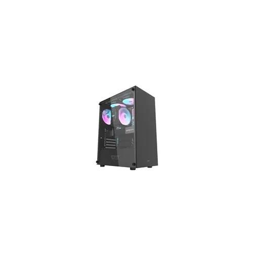 darkFlash DK100 czarny / ATX / bez wentylatorów / 3x USB-A / strona przezroczysta / bez zasilacza