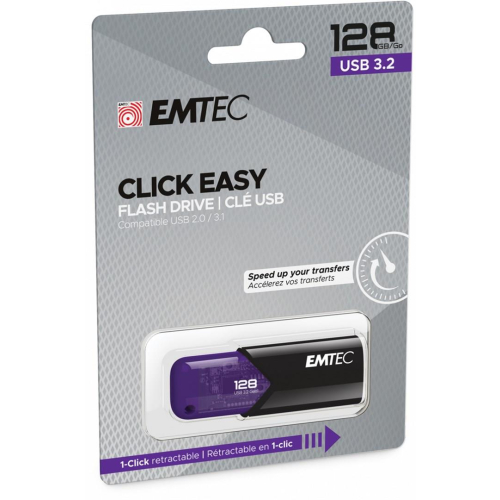 Emtec Click Easy pamięć USB 128 GB USB Typu-A 3.2 Gen 1 (3.1 Gen 1) Czarny, Fioletowy-25674487