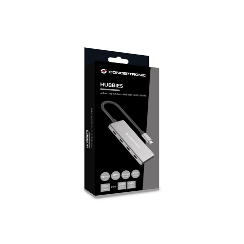 Conceptronic HUBBIES16G huby i koncentratory USB 3.2 Gen 2 (3.1 Gen 2) Type-C 10000 Mbit/s Szary-25675391