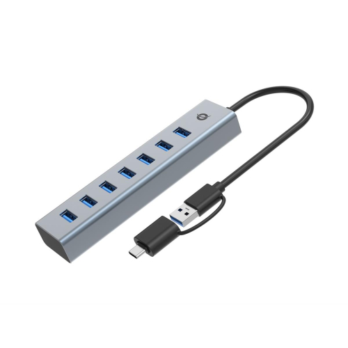 Conceptronic HUBBIES21G huby i koncentratory USB 3.2 Gen 1 (3.1 Gen 1) Type-A 5000 Mbit/s Szary